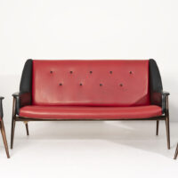 Conjunto de Sofá Vintage Rojo Doble e Individuales - José Espinho